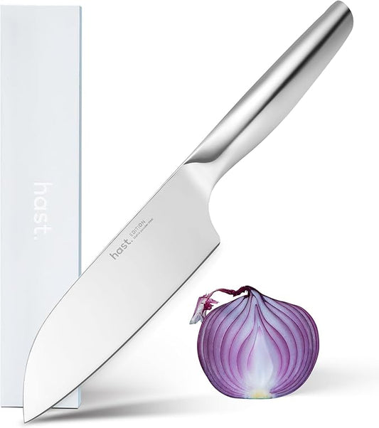 HAST Edition 6.3-Inch Santoku Knife, Ultra-Sharp Professional Japanese Chef Knife, Advanced Powder Steel, Lightweight, Comfortable Ergonomic & Award-Winning Design, Premium Steel Kitchen Knife