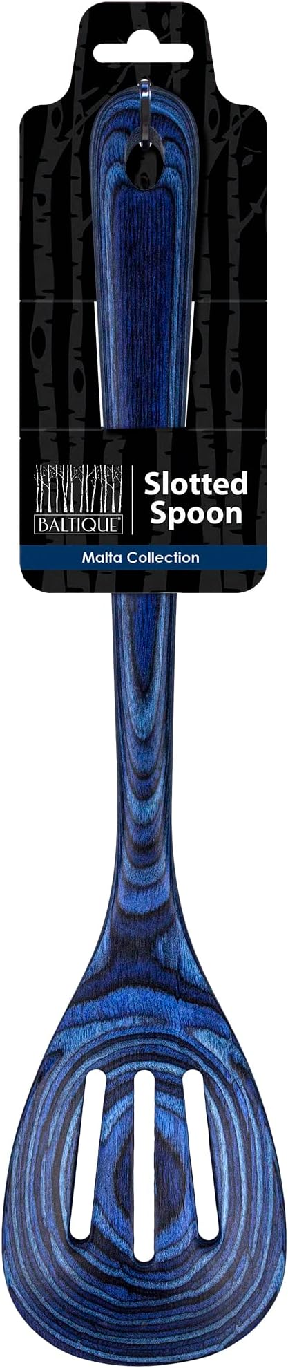 Totally Bamboo Baltique Malta Collection 12-1/2" Wooden Cooking Spoon, Safe for Nonstick, Slotted Spoon