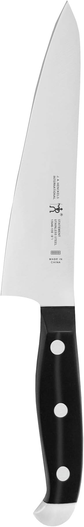 HENCKELS Statement Razor-Sharp 5-inch Compact Chef Knife, German Engineered Informed by 100+ Years of Mastery, Black/Stainless Steel