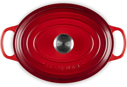 Le Creuset Enameled Cast Iron Signature Oval Dutch Oven, 5 qt, Cerise