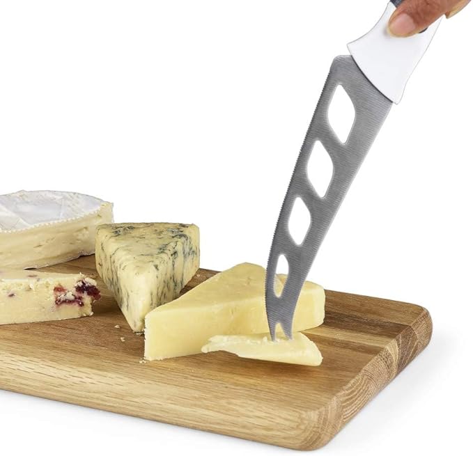 Zyliss Cheese Knife - Slicer & Cutter for Block Cheese - Carving Knife for Charcuterie Boards - Cheeseboard Handheld Slicer - Cutter & Slicing Tool - 4.5" - Gray & White