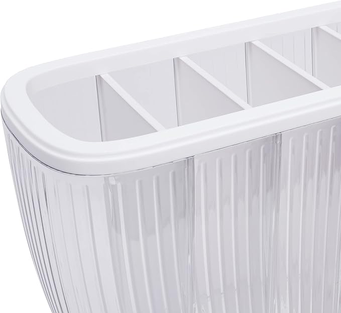 6 Grids Dry Food Dispenser Grain Rice Storage Dispenser with Measuring Cup, 22lbs Sealed Storage Tank for Home Kitchen, Detachable Partition