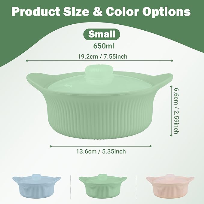 Silicone Microwave Steamer - Microwave Pot Steamer Basket Bowl for Baby Food, Vegetables & Dumplings, Compact & Lightweight Design, Oven & Dishwasher Safe (Green, S 20oz(600ml))