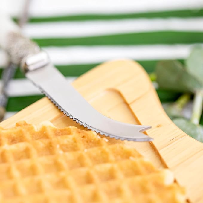 4-Piece Cheese Knive Set With Gift Box Stainless Steel Knife With Pearl Handle,Suitable For Parties And Festivalsfor Charcuterie Boards Accessories (White)