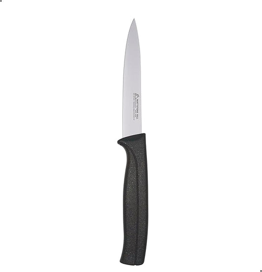 Paring Knife 4 Inch - MATTSTONE HILL Kitchen Utility Knife, Vegetable Knife, Slim Blade, Premium Stainless Steel, Semi Soft Handle, Black