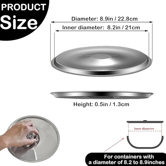 8.7 Inch Pan Lid, Universal Lid for Pots and Pans, Stainless Steel Pot Cover Universal Pans Pots Cookware Replacement Accessories for Skillets Frying Pans, 22cm