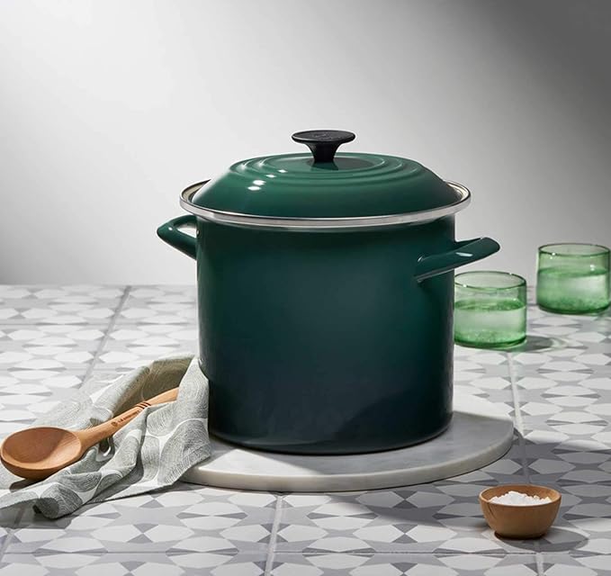 Le Creuset 5-Piece Oven and Stovetop Cookware Bundle - 4-1/2 QT Round Dutch Oven, 8 QT Covered Stockpot, and 10" Toughened Nonstick Pro Fry Pan - Artichaut