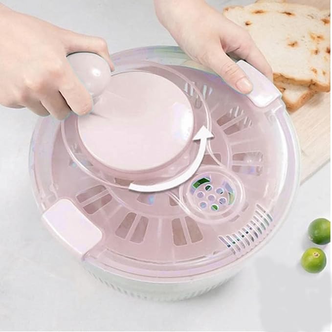 5L Salad Spinner - Best Rated Vegetable & Fruit Dryer Bowl with Lid, Upgrade Anti-Crack & Heat-Resistant Material, Non-Slip Base, Easy Detachable for Cleaning(pink)