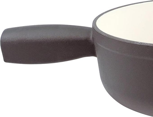 Swissmar Lugano Cast Iron Cheese Fondue Pot Replacement, 2 QT / 2 L – Compatible Lugano Fondue Sets – Ideal for Melting Cheese, Chocolate, & Caramel – Matte Black