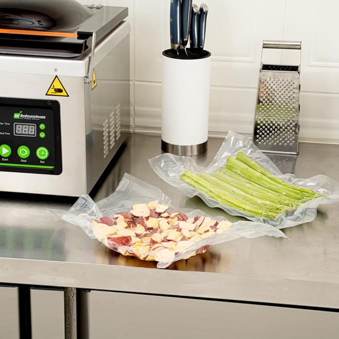 Fresh Hero 18 x 10 Inch Vacuum Sealer Bags, 100 Food Storage Bags - 3 mil Thick, Microwavable, Clear Plastic Sous Vide Bags, Freezable, For Storing Food Or Sous Vide Cooking - Restaurantware