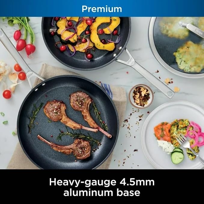 Ninja NeverStick Premium Hard-Anodized 10-Piece Cookware Set, C39010, Durable Nonstick Pots & Pans with Stay-Cool Handles, Oven & Dishwasher Safe, Scratch Resistant, Even-Heat Cooking