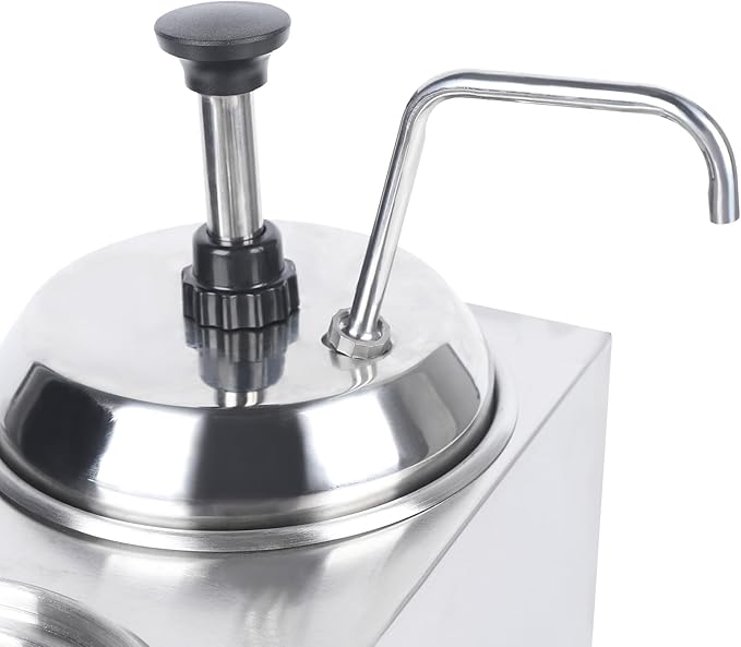 1600W Double Sauce Warmer,Cheese Dispenser with 2 Pumps,2 * 2.5L Electric Nacho Cheese Sauce Warmer 32°-230°F Jam Heat Preservation Machine for Cheese,Hot Fudge,Caramel