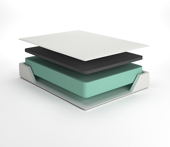 Signature Design by Ashley Full Size 8 Inch Medium Firm Charcoal Gel & Green Tea Infused Memory Foam Mattress for Pressure Relief, Fiberglass Free, Mattress In A Box