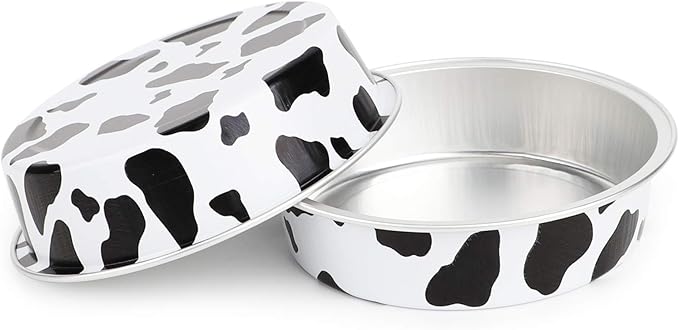 Beasea 4 Inch Pie Tins with Lids, 50 Pack 8 Oz Mini Tart Pan Disposable Pie Tins, Black White Aluminum Pie Pan Foil Tart Tins Round Muffin Container Mini Cheesecake Pan for Pie Tart Quiche