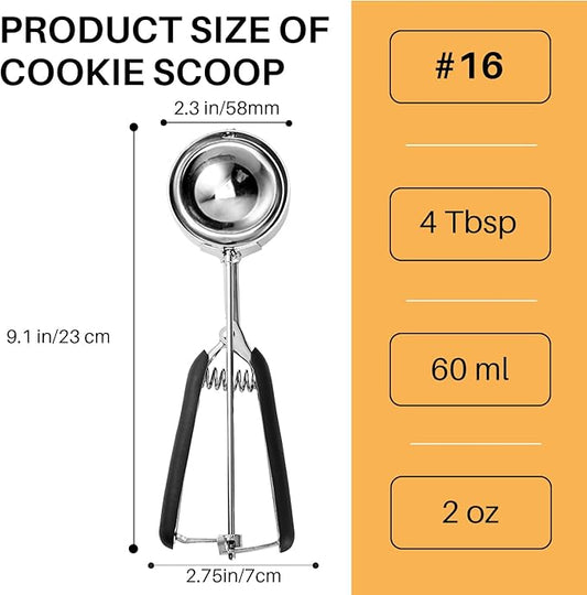 Cookie Scoop 4 Tablespoon, 2 OZ Cookie Scoops for Baking, Muffin Scoop For Baking, Comfortable Grip, Non-Slip, For Making Cookie Muffin Cupcake Pancake Ice Cream Meatball