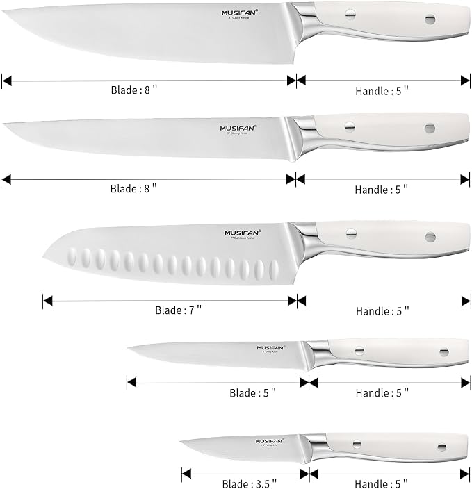 5-Piece Chef Knife Set, Professional Ultra Sharp Kitchen Knives For Cooking High Carbon Stainless Steel, With Ergonomic Handle Design (five)