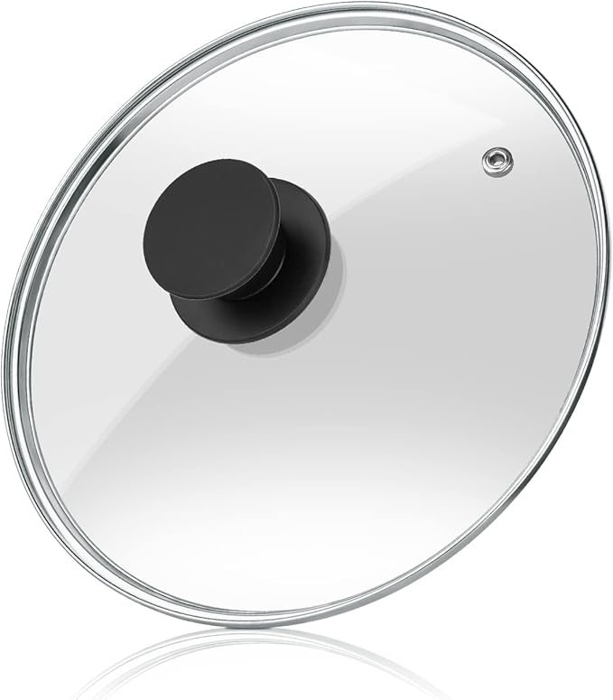 Wadaza Pan Lid 9 Inch - Tempered Glass Pot Lid - Oven Safe Replacement Glass Lid for Frying Pan Wok Pot Skillet