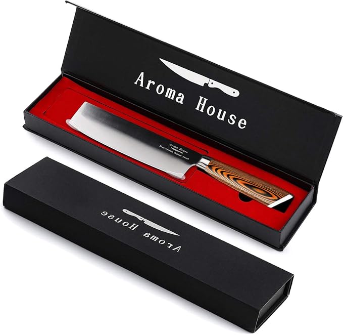 Nakiri Knife 7 Inch, Vegetable Chef's Knife With High-Carbon Stainless Steel & Ergonomic Handle Suitable for Kitchen & Restaurant
