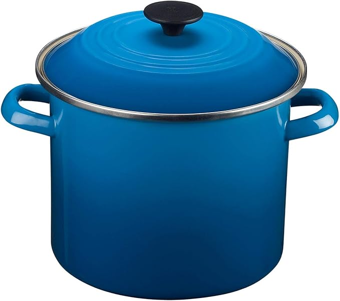 Le Creuset 5-Piece Oven and Stovetop Cookware Bundle - 4-1/2 QT Round Dutch Oven, 8 QT Covered Stockpot, and 10" Toughened Nonstick Pro Fry Pan - Marseille