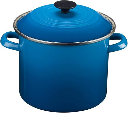Le Creuset 5-Piece Oven and Stovetop Cookware Bundle - 4-1/2 QT Round Dutch Oven, 8 QT Covered Stockpot, and 10" Toughened Nonstick Pro Fry Pan - Marseille