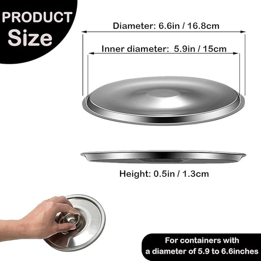 Milk Pot Lid 2Pcs Stainless Steel Cover Bowl 6.3in Universal Lid for Pots Small Mini Pan Lid Bowl Covers Reusable with Handle for Pan, 16cm