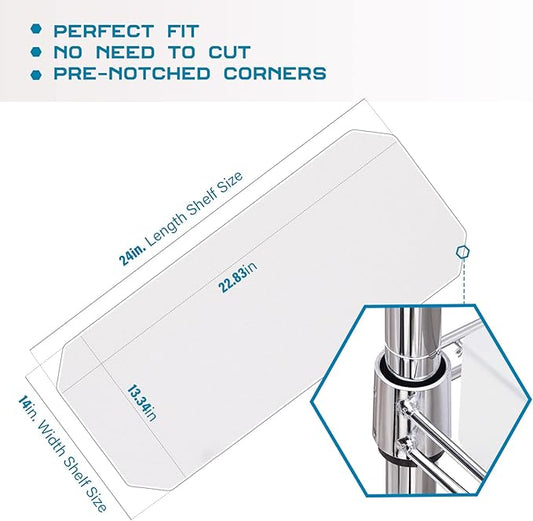 BRIAN & DANY Wire Shelf Liner 14" X 24", Heavy Duty Shelf Liners for Wire Shelving, Waterproof Protector Mats, Set of 3, Transparent