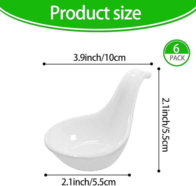 Porcelain Dipping Bowls, 2.1oz with Handle, BBQ Dipping Cups, Side Dishes, Dessert Bowls, for Ketchup, BBQ Sauce, Side Dish, Ice Cream