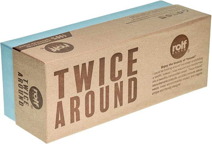 Rolf Glass School of Fish Twice Around Blue Pitcher and Mini Sipper | 13oz Recycled Glass Pitcher & 2” Mini Sipper | Tequila Tasting | Made From Recycled Bottles | Engraved in USA | 2pc + Gift Box Set