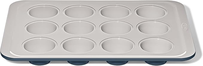 OXO Good Grips Non-Stick Pro Ceramic Coated Metal Bakeware 12 Cup Muffin Pan – Storm Blue