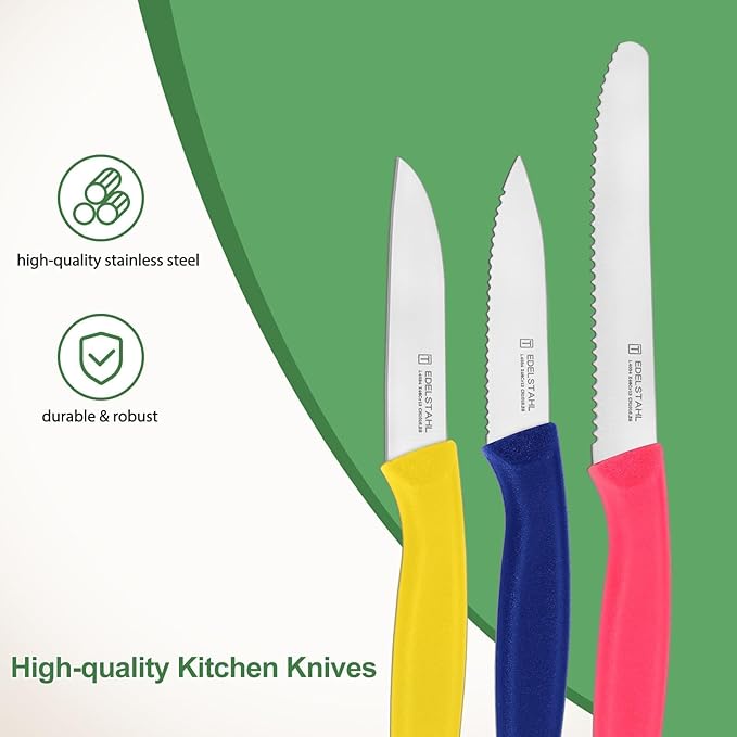 Paring Knife Set 6PCS, Ultra Sharp Kitchen Knives, Cutting & Peeling Knives, Kitchen Knives for Home Essentials, PP Plastic Handle-Multicolored