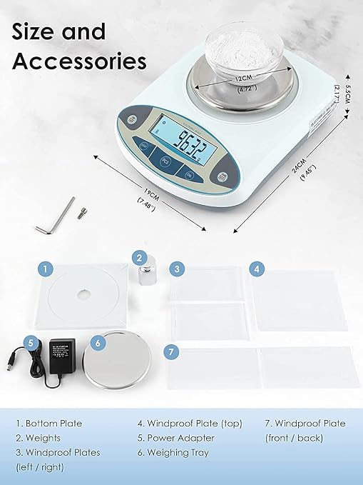 CGOLDENWALL Precision Lab Scale 1000g X 0.01g Digital Analytical Balance Laboratory Balance Jewelry Scale Scientific Scale 0.01g Accuracy 110V (1000g, 0.01g)