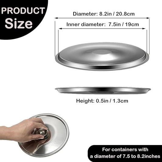 2Pcs Stainless Steel Pot Cover 7.9Inch Pan Lid Universal Lid Pots Pans Cookware Lid Replacement Accessories for Skillets Frying Pans, 20cm