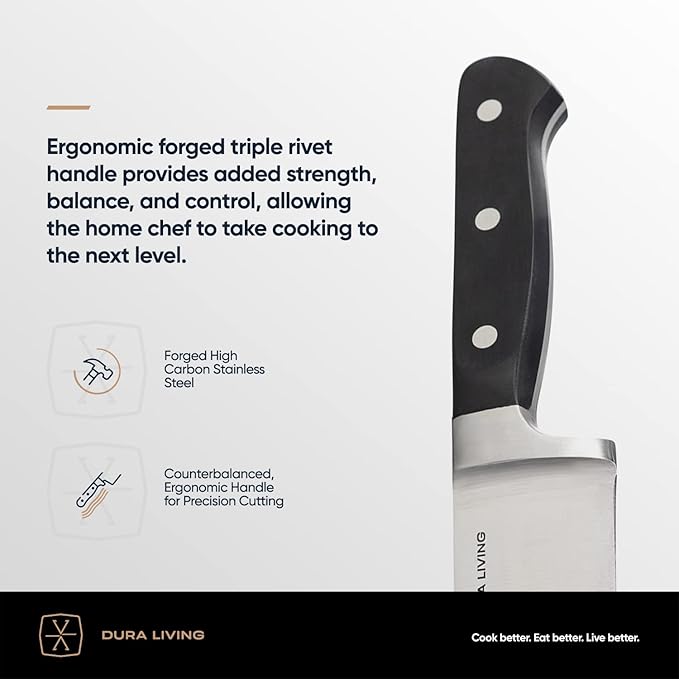 7-Inch Santoku Knife - Razor-Sharp High-Carbon Stainless Steel Blade, Forged Ergonomic Riveted Handle, Chef Knife for Chopping, Slicing & Dicing, Multipurpose Kitchen Knife, Home Chef