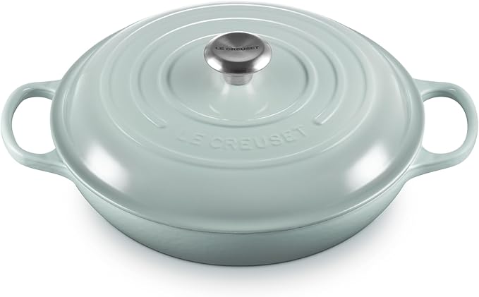 Le Creuset Enameled Cast Iron Signature Braiser, 3.5 qt., Sea Salt