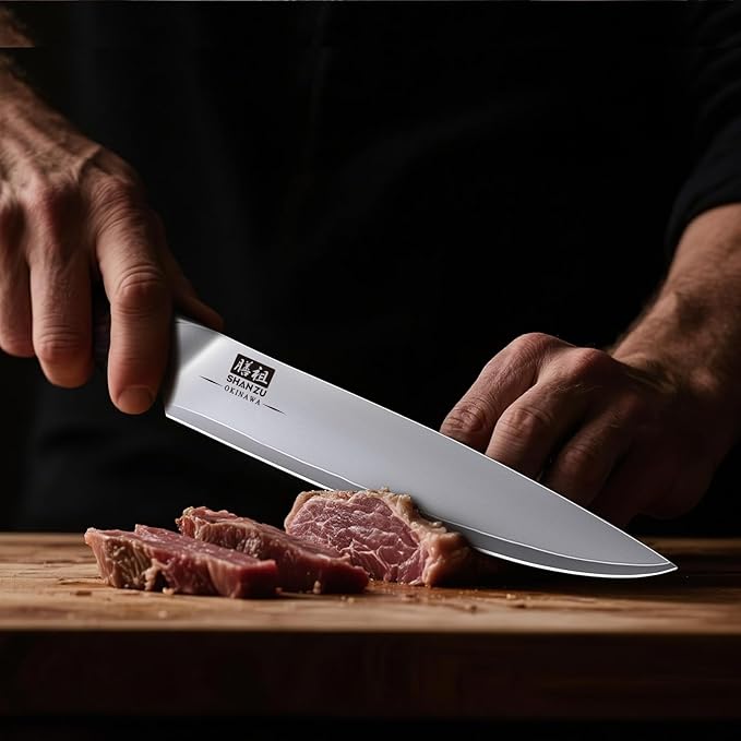 6 Inch Chef Knife, Japanese 10Cr15MoV High Carbon Stainless Steel Kitchen Knife, Multipurpose Ultra Sharp Kitchen Utility Knife with Ergonomic Pakkawood Handle