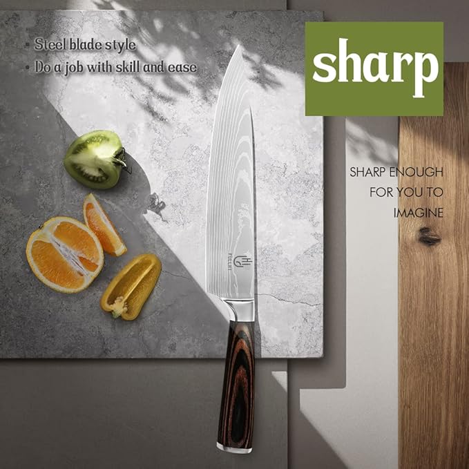 FULLHI Knife Set, 14pcs Japanese Knives Set, Premium German Stainless Steel chef Knife Set