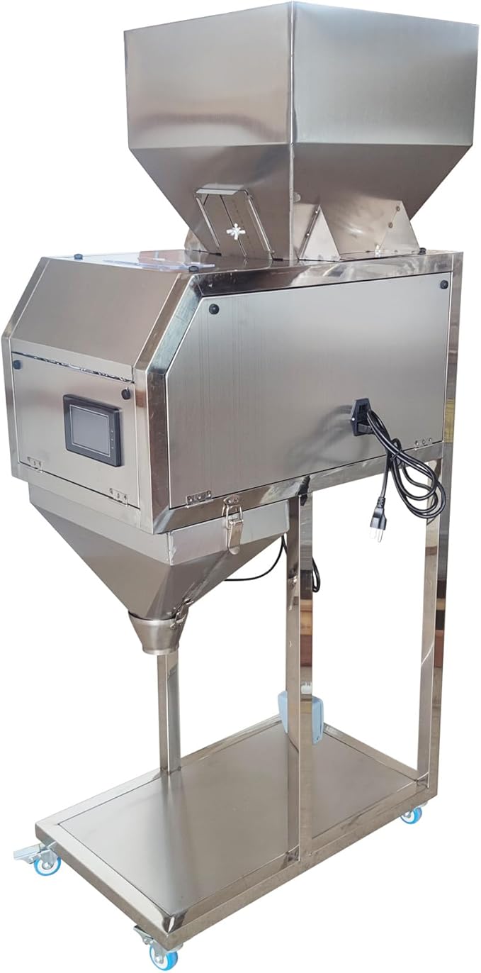 Automatic Particle Filling Machine Digital Dispenser, Large Capacity Powder Filling Machine for Tea/Food/Granules Capacity 0.02-11lb 304 Stainless Steel 110V
