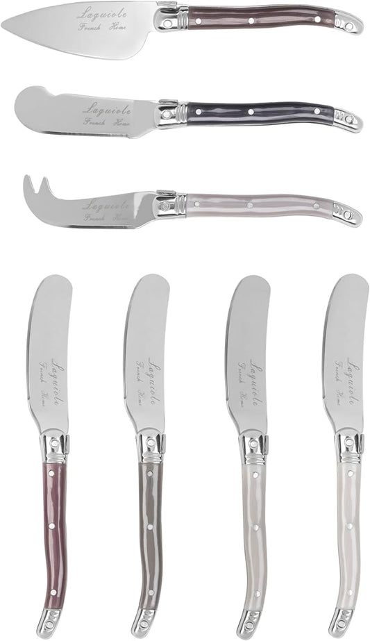 French Home 7 Piece Laguiole Sm Cheese Knives and Spreaders - Warm Spice