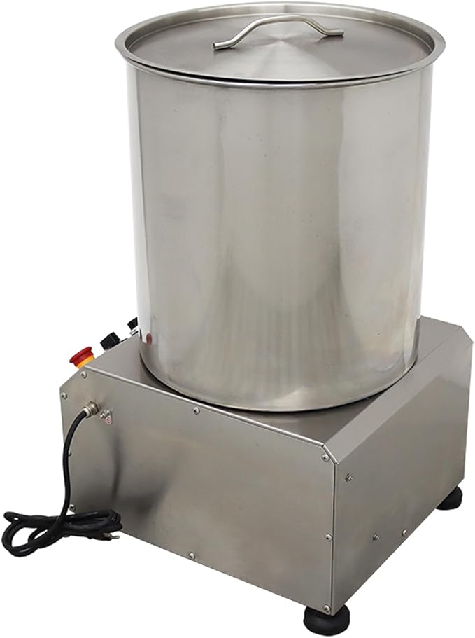 Commercial 110V Electric Salad Spinner Stainless Steel Electric Salad Spin Dryer for Vegetables Fruits Soy Milk Large Capacity for Carteens & Restaurant 0.75KW