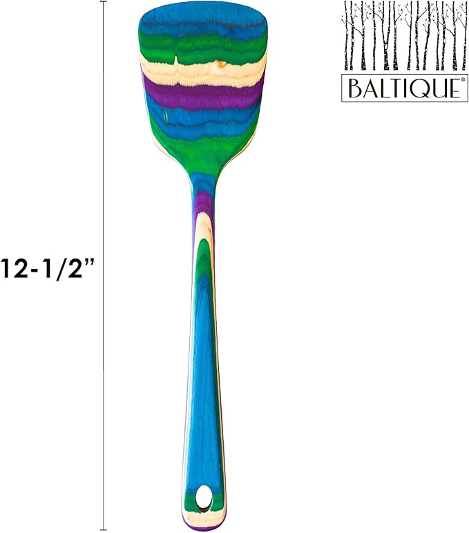 Totally Bamboo Baltique Mumbai Collection 12-1/2" Wooden Spatula, Safe for Nonstick