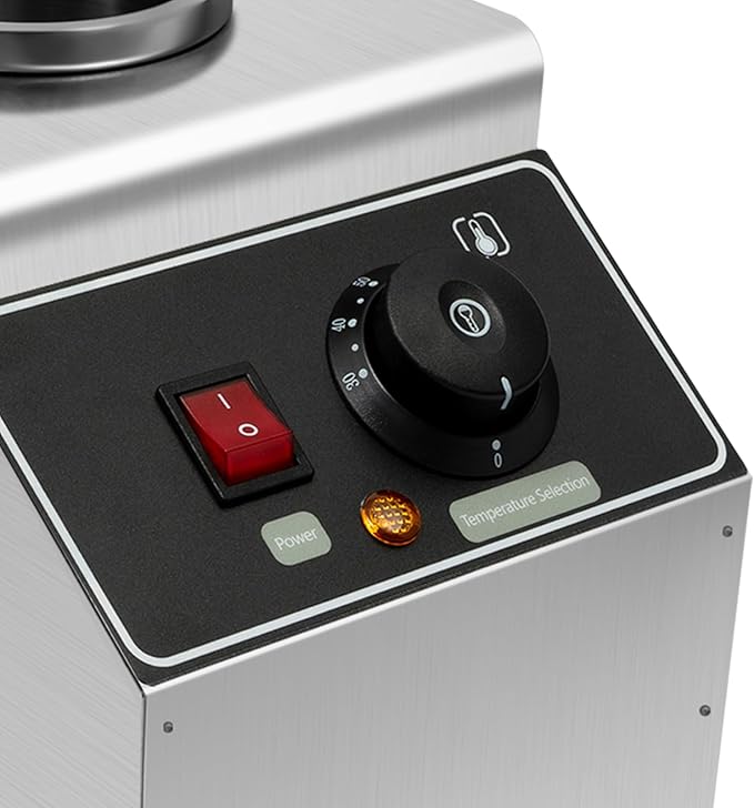 Electric Nacho Cheese Warmer Machine 1 Pot Commercial Hot Fudge Dispenser Stainless Steel Hot Chocolate Dispenser with 1 Sauce Squeeze Bottles for Cheese Caramel Jam Ketchup 80W (1 Pot)