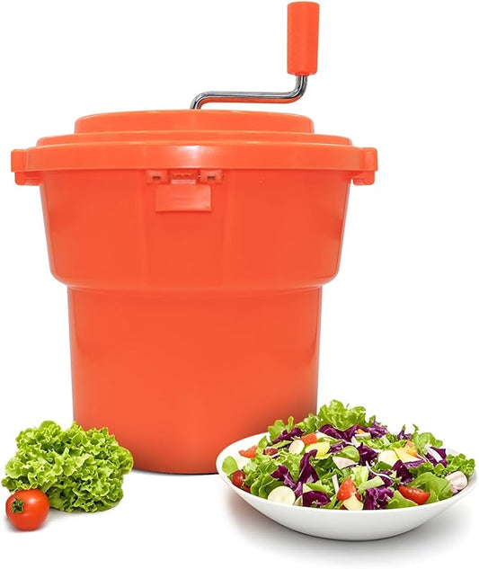 CLIVIA 5 Gal/20 Qt Large Commercial Salad Spinner Jumbo Manual Lettuce Dryer-Dries up to 7 Heads of Lettuces