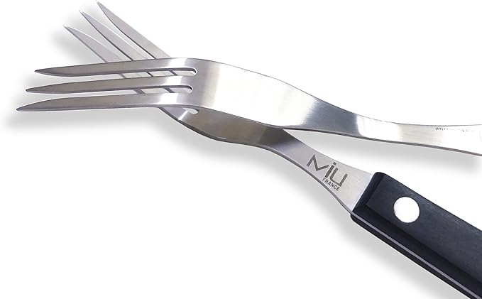 WALLFARM Granny Fork 10" 3-Tine - Pro-Grade Stainless Steel - Heat-Resistant BBQ Meat Fork - Ideal for Serving, Cooking, Turning, Roasting, Shredding, Barbecue