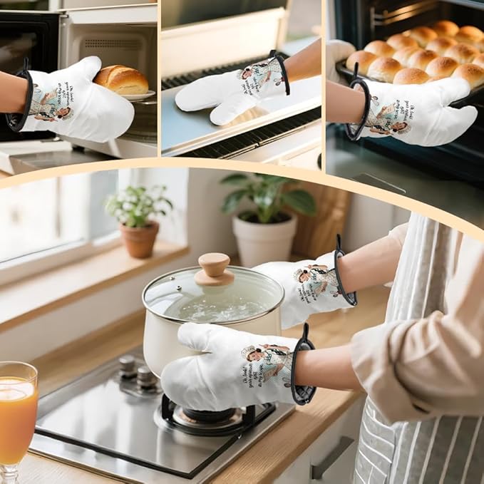 Your Opinion Isn't in My Recipe Oven Mitts and Pot Holders Sets, Funny Oven Mitts for Women, Hostess Gifts for Mom Wife, Housewarming Present for Bakers, Baking Gifts for Her Housewives