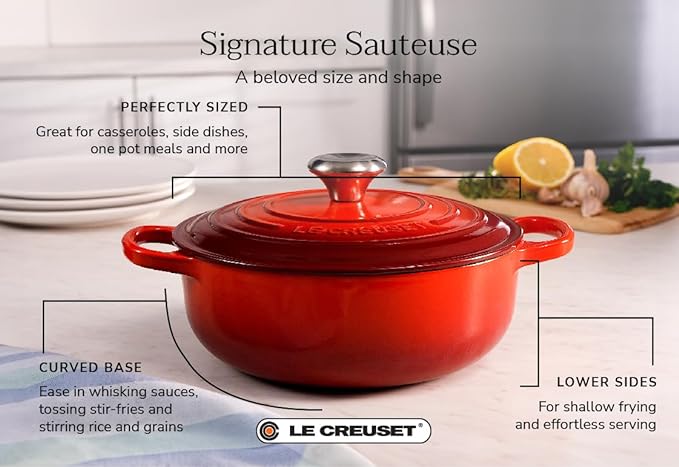 Le Creuset Enameled Cast Iron Signature Sauteuse Oven, 3.5 qt., Caribbean