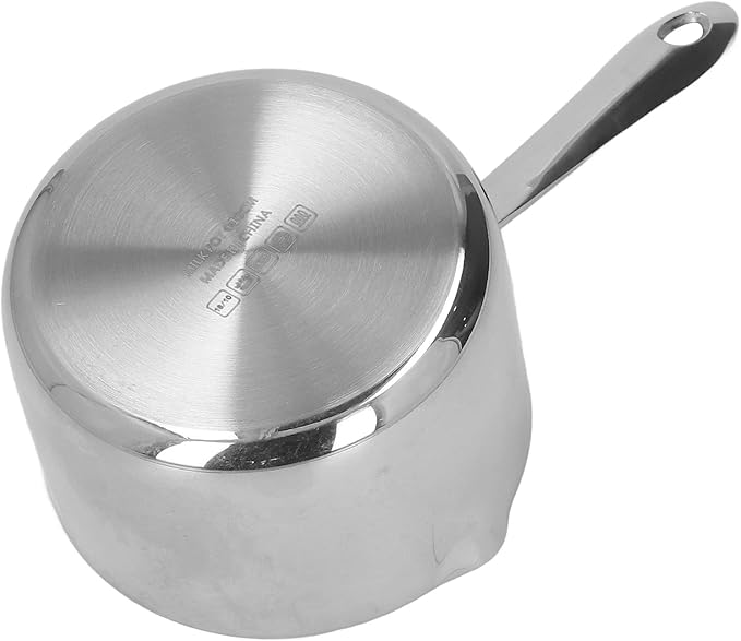 Butter Warmer, 300ml Mini Milk Warmer Pot Stainless Steel Coffee Pots Saucepan Butter Melting Pot with Dual Pour Spout for Coffee Tea Soup Warming