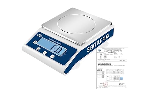 Seattle Alki Scientific Lab Scale | USA Company | Digital Lab Balance with Professional Load Cell and Thorough Calibration - Scientific Scale (15 kg x 0.1 g with Calibration Certificate)