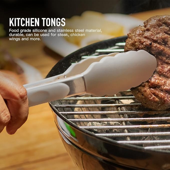 Kitchen Utensils Set - 446°F Heat Resistant Silicone Cooking Utensils Set-Kitchen Tools and Gadgets for Cooking Nonstick Cookware with Tongs,Turner,Spatula,Spoon,Brush,Peeler,Grater,Scissors (Khaki)