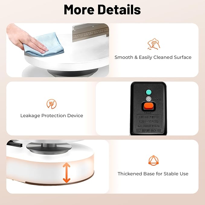 Cake Decorating Machine, 200W Cake Cream Spreading Machine 60-320rpm Rotating Speed Automatic Cake Cream Spreading Machine with LCD Display for 4-12 inch Cakes (White)