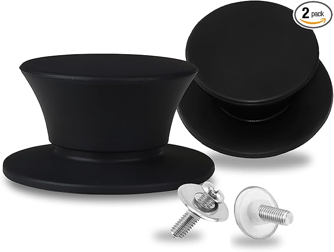 Replacement Silicone Knobs for Pot Lid, Soft Universal Pan Lid Handles - Heat Resistant and Non-Slip Holding Handle Knobs for Kitchen Cookware Lids and Covers - Dishwasher Safe (2 Pack)